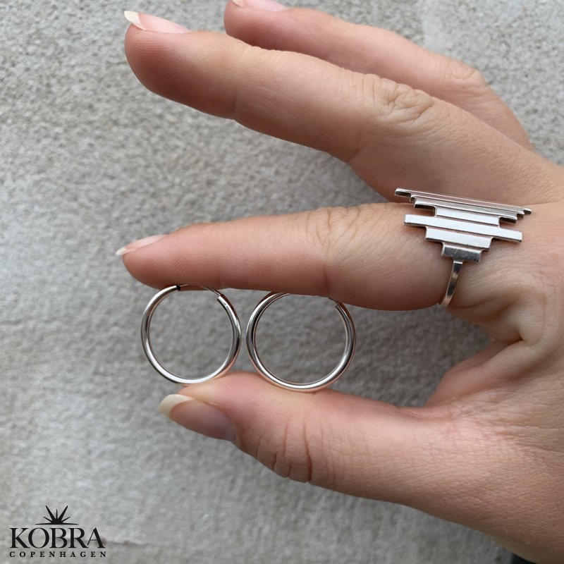 "Cirkeline" hoops (Small) i sterling slv