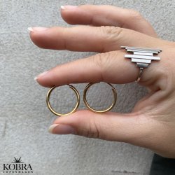 "Cirkeline" (small) sm hoops i 18 karat forgyldt