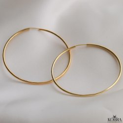 "Cirkeline" hoops - earrings in 14 carat gold plated silver (XL)