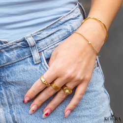 "Esmeralda" snoet armring i 18 karat forgyldt