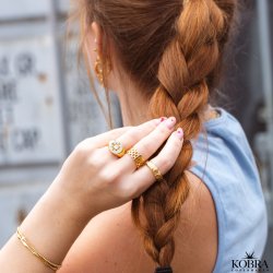 "Esmeralda" snoet armring i 18 karat forgyldt