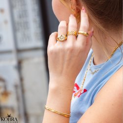 "Esmeralda" snoet armring i 18 karat forgyldt