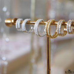 "Vera" Classic zirkonia hoops i slv - Mini, Small eller Medium