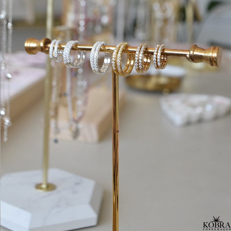  "Vera" Classic zirkonia hoops - Mini, Small eller Medium 18k guldbelagt