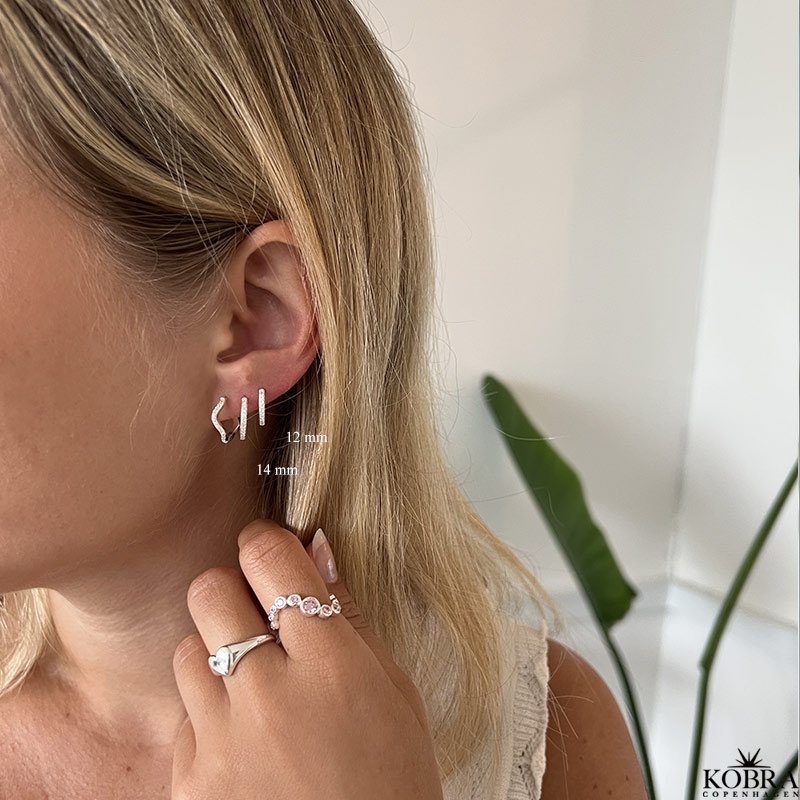 "Vera" Classic zirkonia hoops i slv - Mini, Small eller Medium