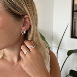 "Liva" chunky hjertering i slv med personlig gravering  initial ring