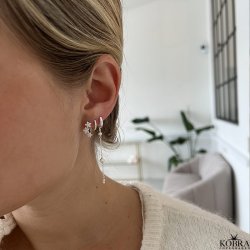 "Flower" hoops med blomster i slv