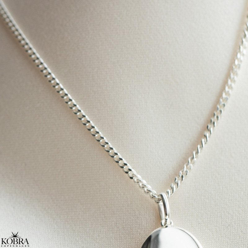 "Clinton" 2mm panzer halskde i sterling slv