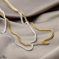 "Clinton" 2mm panzer halskde i sterling slv