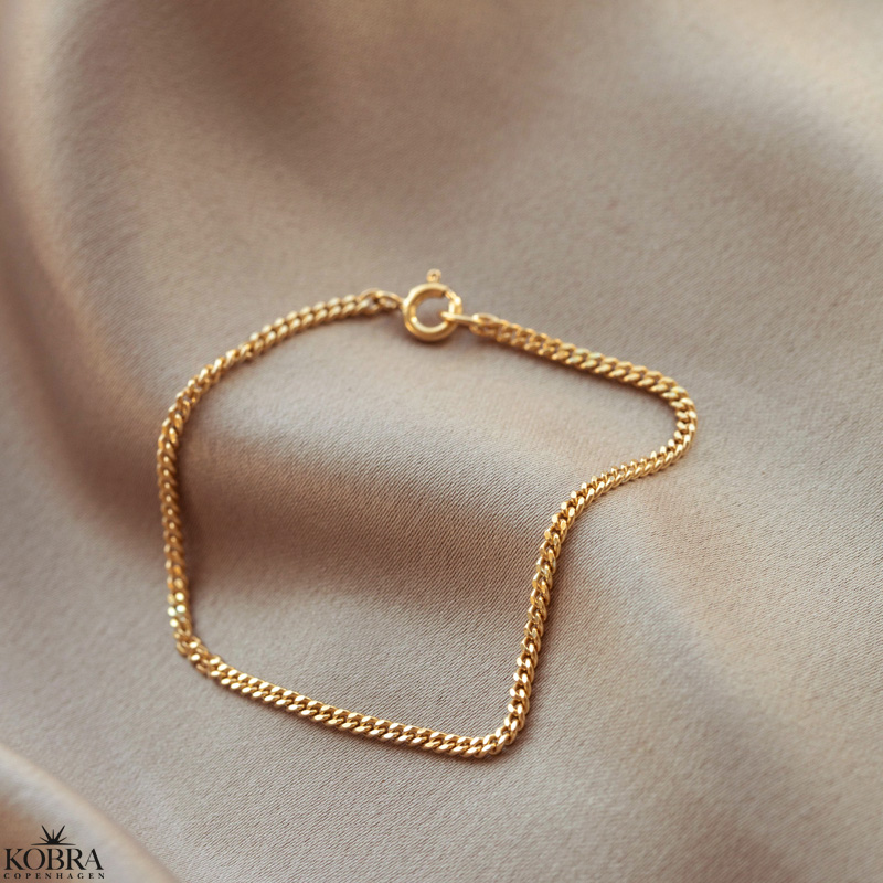 "Clinton" 2mm panzer armbnd i guld til mnd