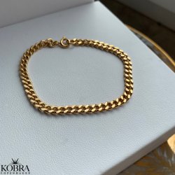 "Clinton" 4mm panzer armbnd forgyldt med 18 karat