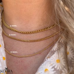 "Clinton" 4 mm. gold panzer necklace