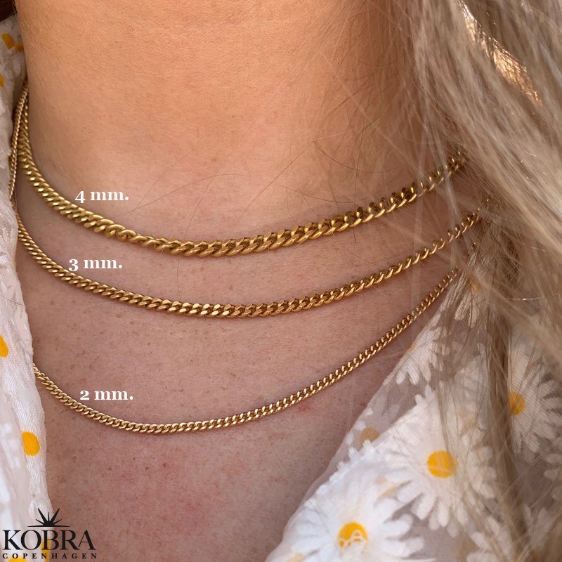 "Clinton" 4 mm. gold panzer necklace