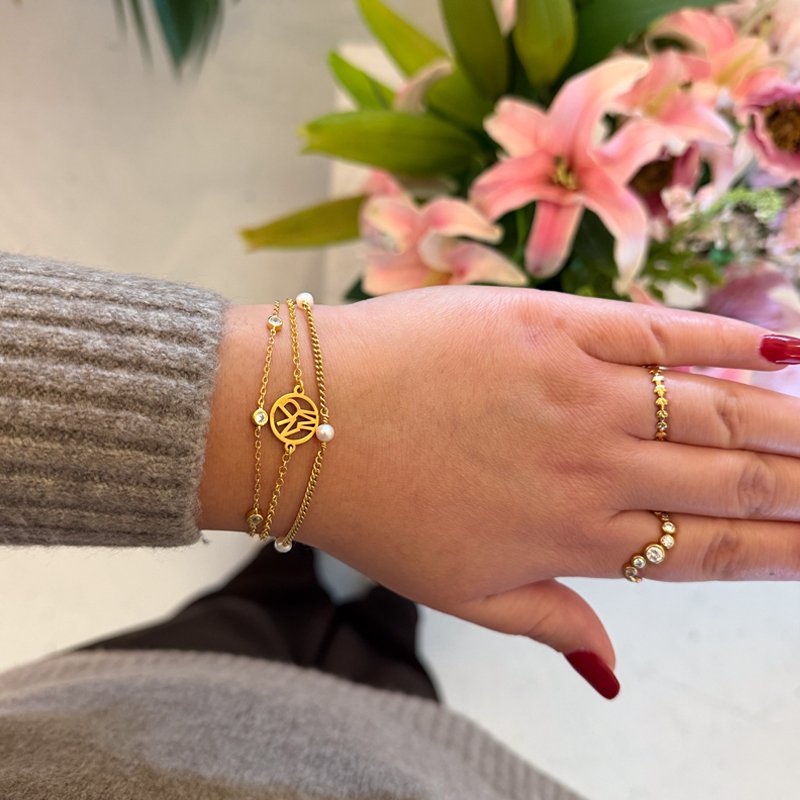 "Close To You" handmade gold-plated bracelet with your initials