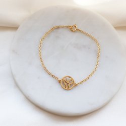 "Close To You" handmade gold-plated bracelet with your initials