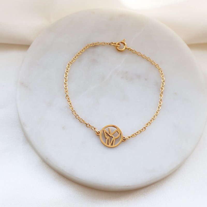 "Close To You" handmade gold-plated bracelet with your initials