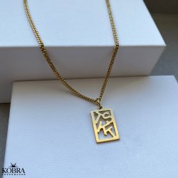 Square "Close to you" gold necklace for men
