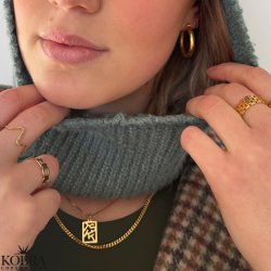 "Clinton" 3mm panzer halskde i sterling slv eller 18 karat forgyldt