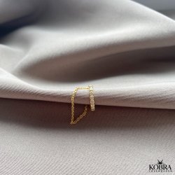 "Colleen" 18 carat gold plated earcuff with chain
