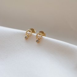 "Cordelia" sm� guld �reringe med vedh�ng