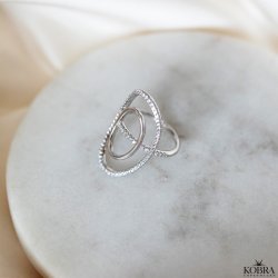 "Corina" sølv ring med zirkonia sten