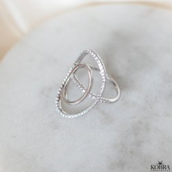 "Corina" sølv ring med zirkonia sten