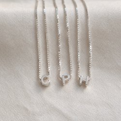 "Chloe" letter necklace in sterling silver with 1 letter