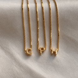 "Chloe" letter necklace in gold with 1 letter