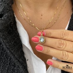 "Crystal" Gold-plated necklace with blue amethyst