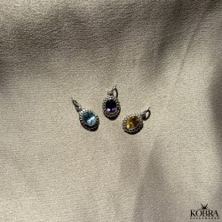 "Crystal" silver necklace with purple amethyst