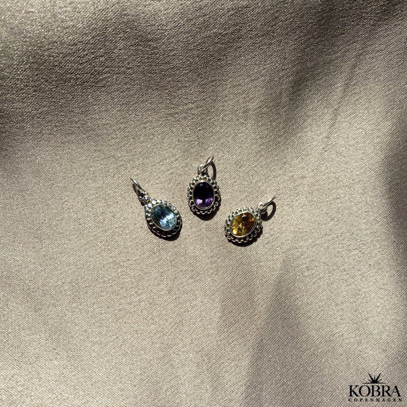 "Crystal" silver necklace with purple amethyst