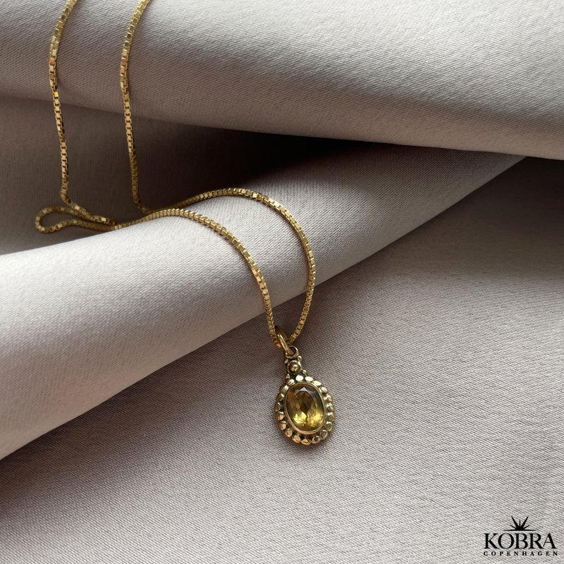  "Crystal" Gold-plated necklace with yellow citrine