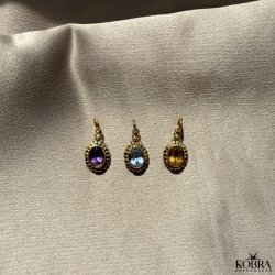  "Crystal" Gold-plated necklace with yellow citrine