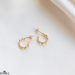 "Curly" twisted guld reringe / restikker