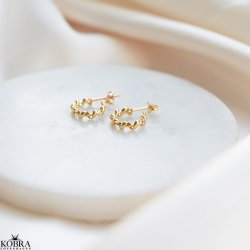 "Curly" twisted guld reringe / restikker