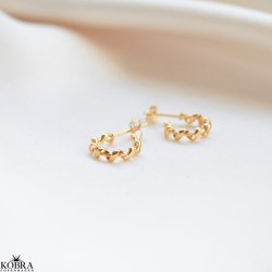 "Curly" twisted guld reringe / restikker