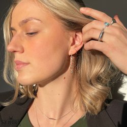 "Curve" øreringe med spiraler i sølv