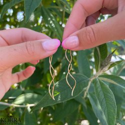 "Curve" 18 karat forgyldte reringe med spiraler