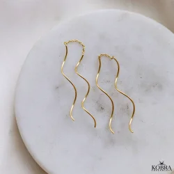 "Curve" 18 karat forgyldte reringe med spiraler