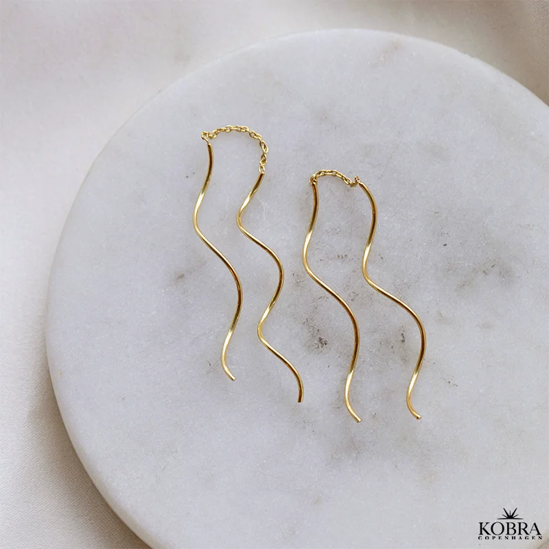 "Curve" 18 karat forgyldte reringe med spiraler