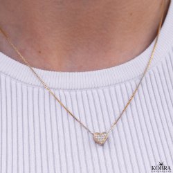 "Cutie" heart necklace with stones in gold