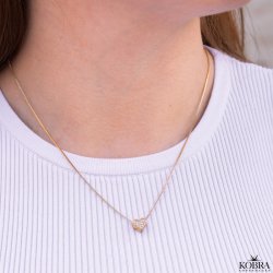 "Cutie" heart necklace with stones in gold