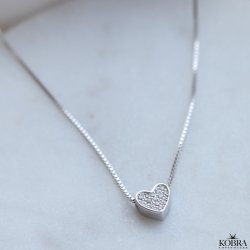 "Cutie" hjertehalskde med sten i slv