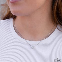 "Cutie" hjertehalskde med sten i slv