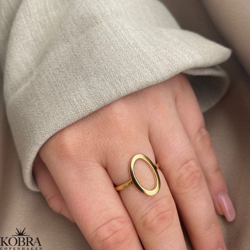 "Cyrus" 18 karat forgyldt oval ring