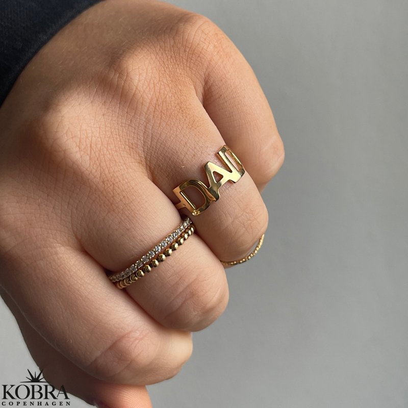 "Dad" ring in 18 carat gold plated
