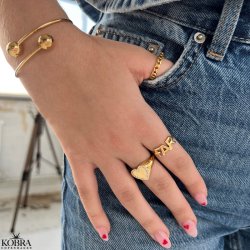 "Billie" guld ring i "panzerkde"