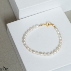 "Mayer" pearl bracelet with gold clasp for men