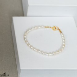 "Mayer" pearl bracelet with gold clasp for men