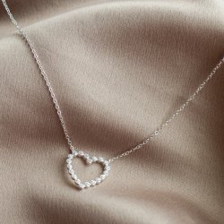  "Dear" beautiful silvernecklace with heart
